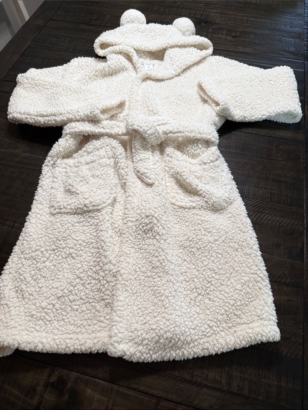 Arizona Jean Company Cream Sherpa Kids Robe with Hood and Ears